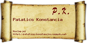 Patatics Konstancia névjegykártya
